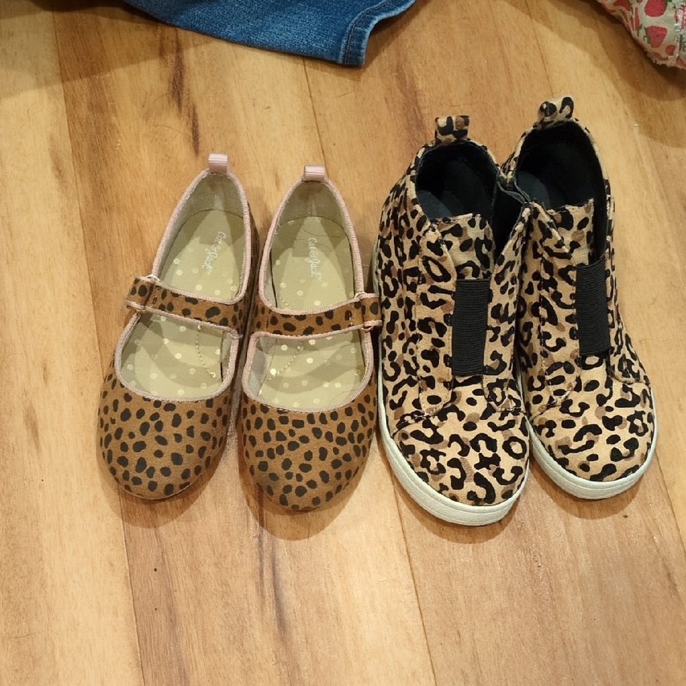 MIA Toddler Girl Cheetah Booties And Cat & Jack Animal Print Mary Jane's Size 11
